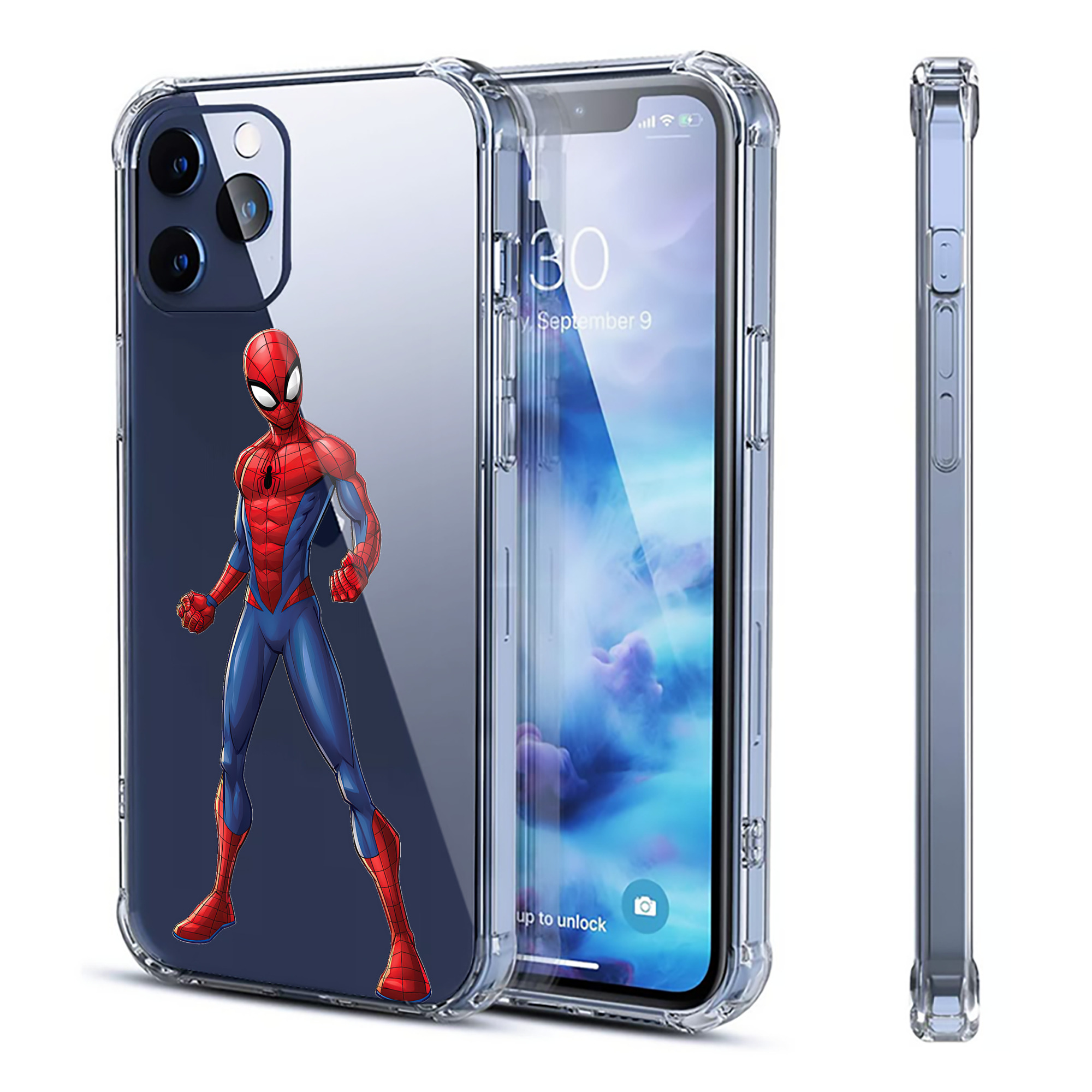 （画像用） Spider Man スパイダーマン 【iPhone 12シリーズ対応】透明スマホケース（クリアソフトケース）